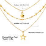 Hollow Pentagram Pendant Necklace Creative Personality Retro Multi-layer Twin Clavicle Chain - Image 3