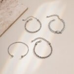 Hollow Metal Fashion Bangle Rhinestone Versatile Chain Bracelet - Image 3