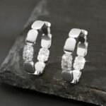 Rose Gold Honeycomb Hoop Earrings, Light Luxury Bold Ear Cuffs For Women - Image 2