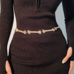 Metal Waist Chain Decorative Belt Dress Suit Chain Accessories Rhinestone Bone Shaped Belt - Image 3