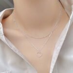 Double-layer Twin Necklace Love Thin Chain Simple Clavicle Chain - Image 2