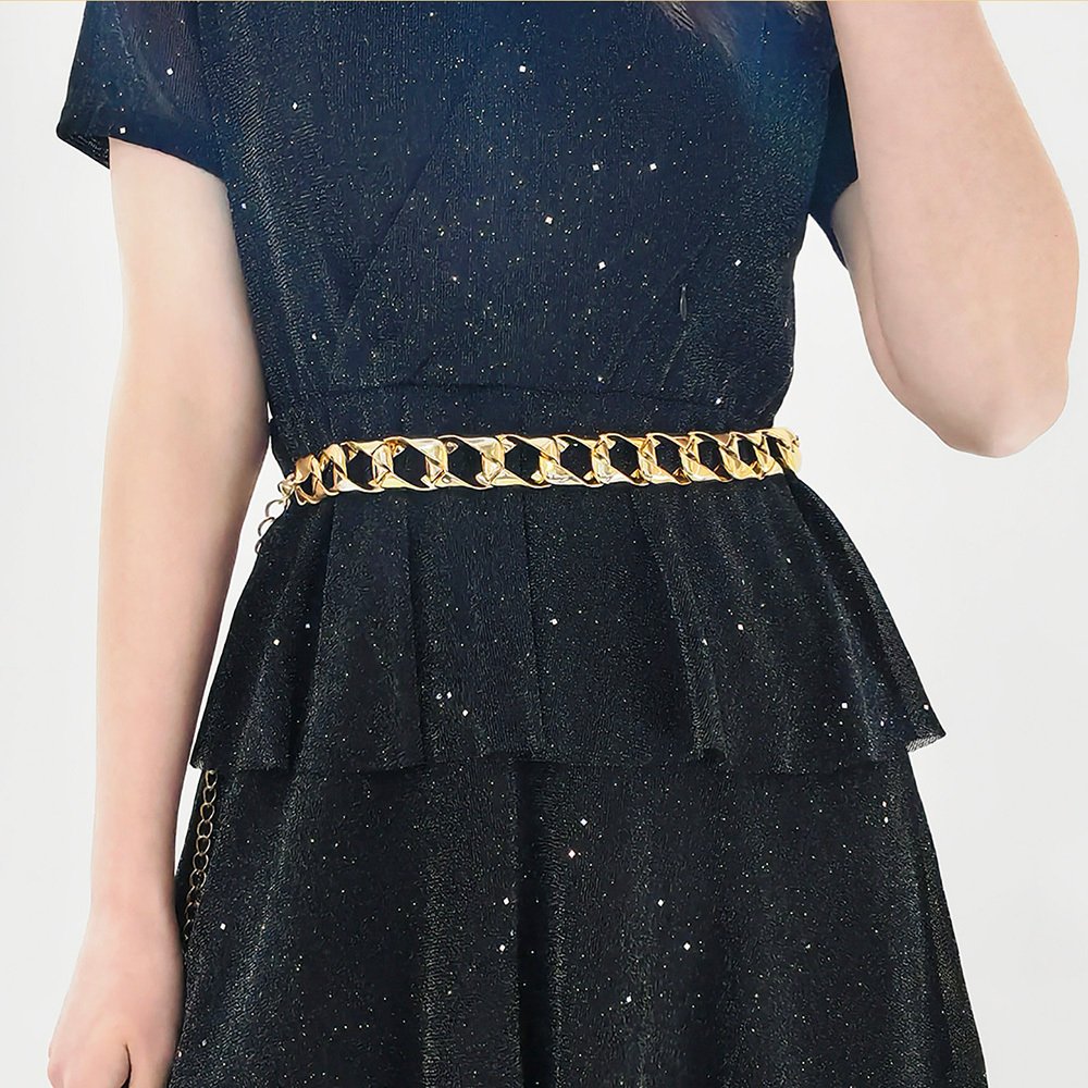 de80e73a-3d41-47d5-8172-3d519a472347.jpg New Waist Chain Acrylic Accessory Belt With Skirt Dress Waist Chain Rectangular X Chain Decorative Waist Seal Body Chain - Image 1