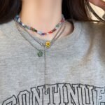 Colored Flowers Clavicle Chain Design Sense Twin Necklace - Image 2