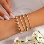 Retro Pearl Chain Beaded Bracelet - Image 2
