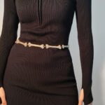 Metal Waist Chain Decorative Belt Dress Suit Chain Accessories Rhinestone Bone Shaped Belt - Image 4