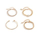 Hollow Metal Fashion Bangle Rhinestone Versatile Chain Bracelet - Image 5