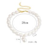 Pearl Choker Clavicle Chain Cross - Image 2