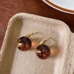 Maillard Autumn Winter Amber Earrings Women Circle Hoop Ear Cuffs Light Luxury - Image 3