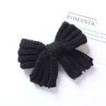 Girls' Yarn Bow Hair Maca Color Pair Clips - Image 3