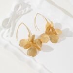 Dangle Flower Earrings For Women  2 Style Floral Drop Hoop Earrings, Statement Trendy Dangle Earrings Jewelry - Image 6